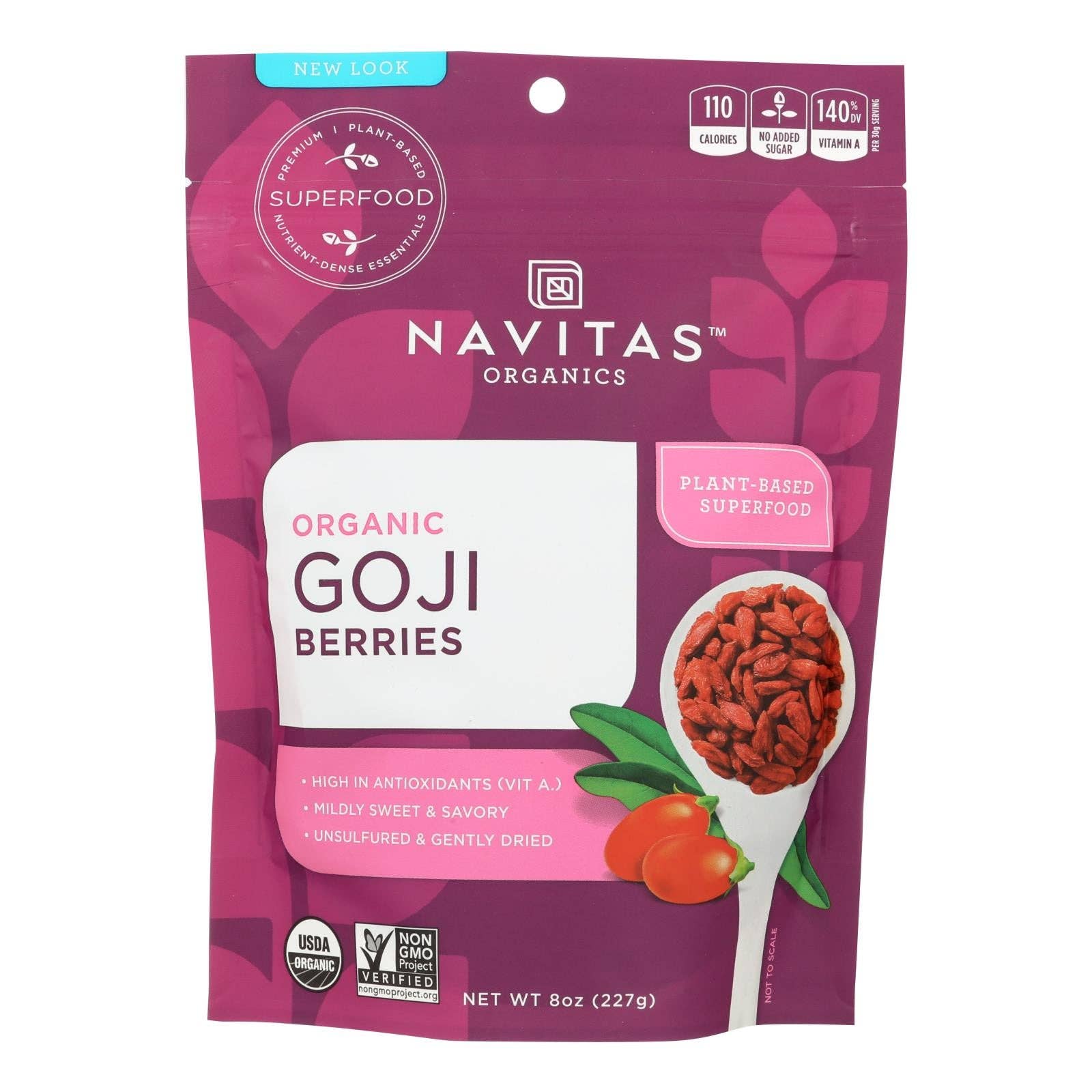 Ware Spark - Wholesale Dried/Dehydrated Fruit - Navitas Naturals Goji Berries - Organic - Sun-dried - 8 Oz - Case Of 120