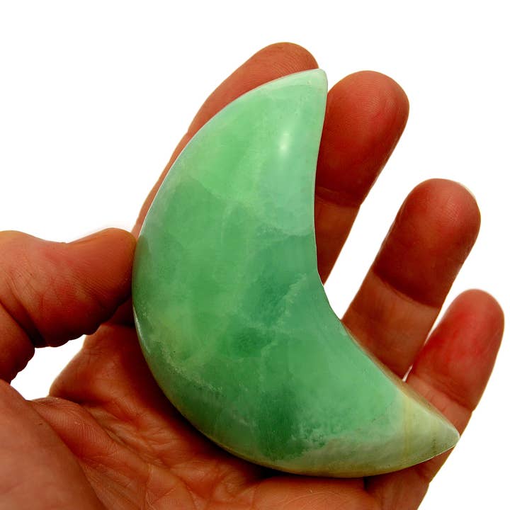 Kaia & Crystals - Wholesale Spiritual Stone/Crystal - Pistachio Calcite Moon (70mm - 75mm)9