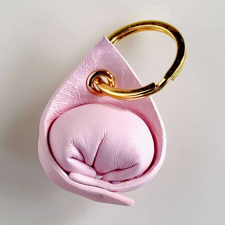 Portachiavi in Pelle Tortellini - Rosa Baby per la vendita all'ingrosso da parte di Melo Melo