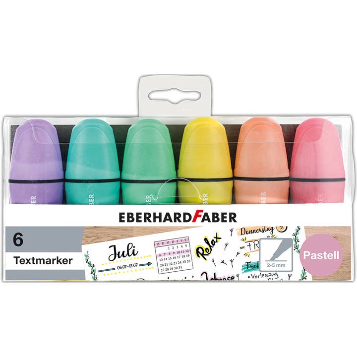 West Design Products UK – wholesale Pen – Eberhard Faber Mini Highlighters Pastel Colour, Box of 6