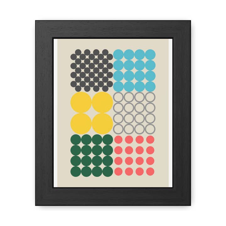 Kinta 2 - Affiche Encadrée Géométrique Moderne – Art Mural Abstrait Coloré pour la Décoration Intérieure pour la vente par Donkey Laserbeam