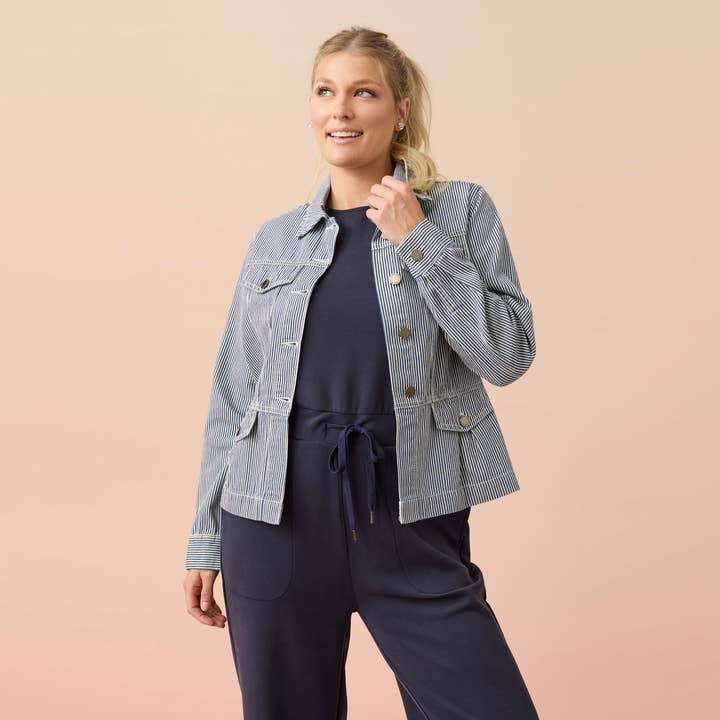 Samson Striped Denim Jacket for wholesale on Faire