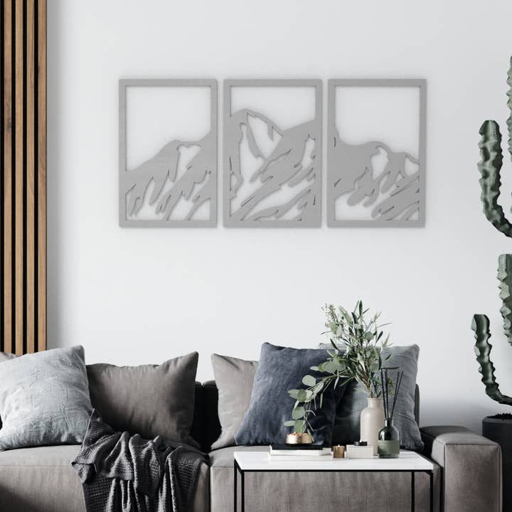 PeroWorx Designs - Wholesale Gallery Wall Set - Mountain Wall Art, Wood Wall Art, Housewarming Gift2