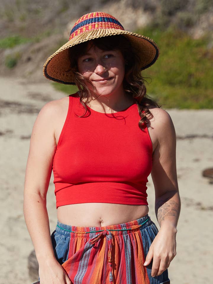 Zig Zag Asian Collection - Wholesale Tank Top - Women's - High Neck Crop Top