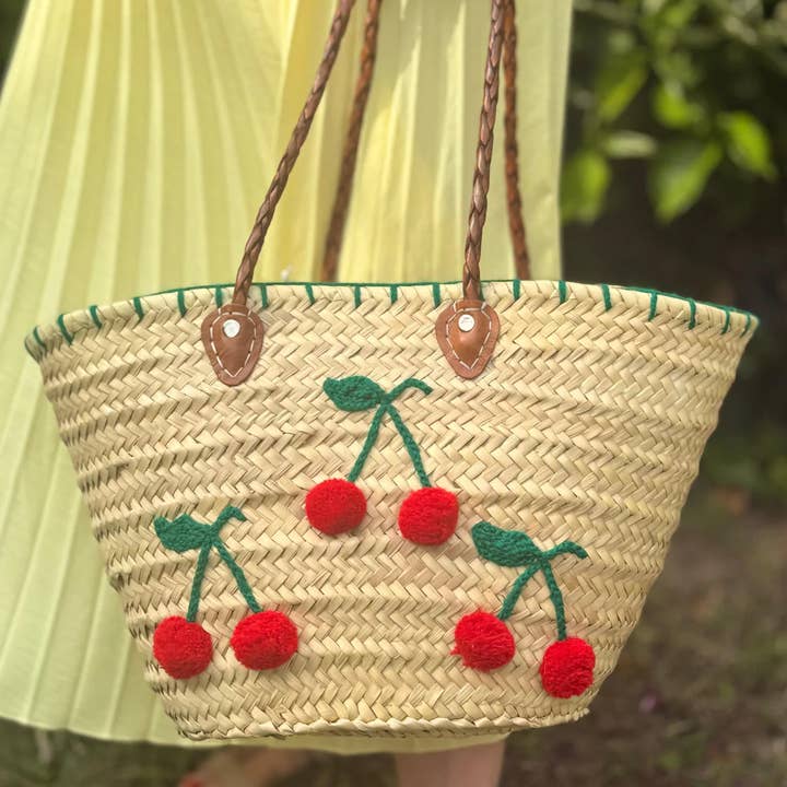 Marktmand STRAW BAG Handgemaakt met leer, Franse markt voor wholesale door DarKech