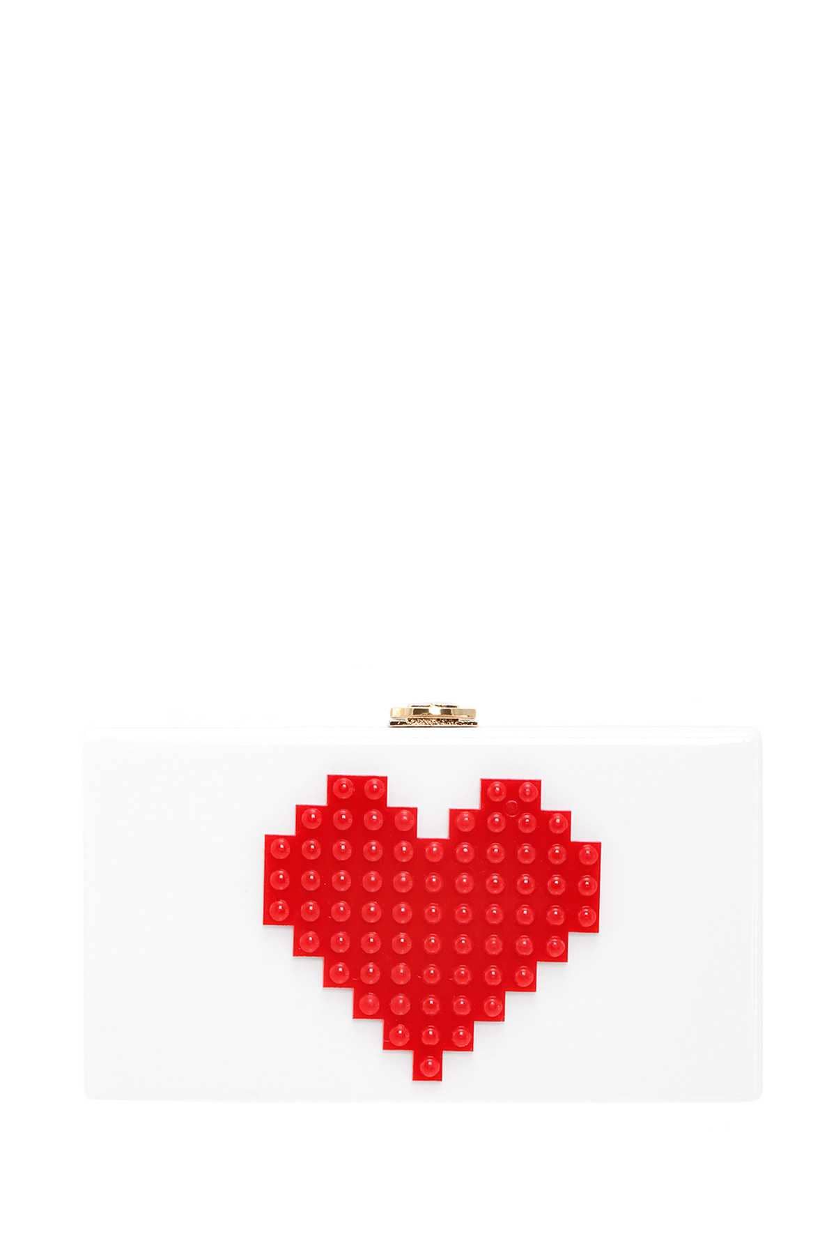 anbfashion - Wholesale Clutch bag – women's - Pixelated Heart Shape Clutch Evening Bag 21586