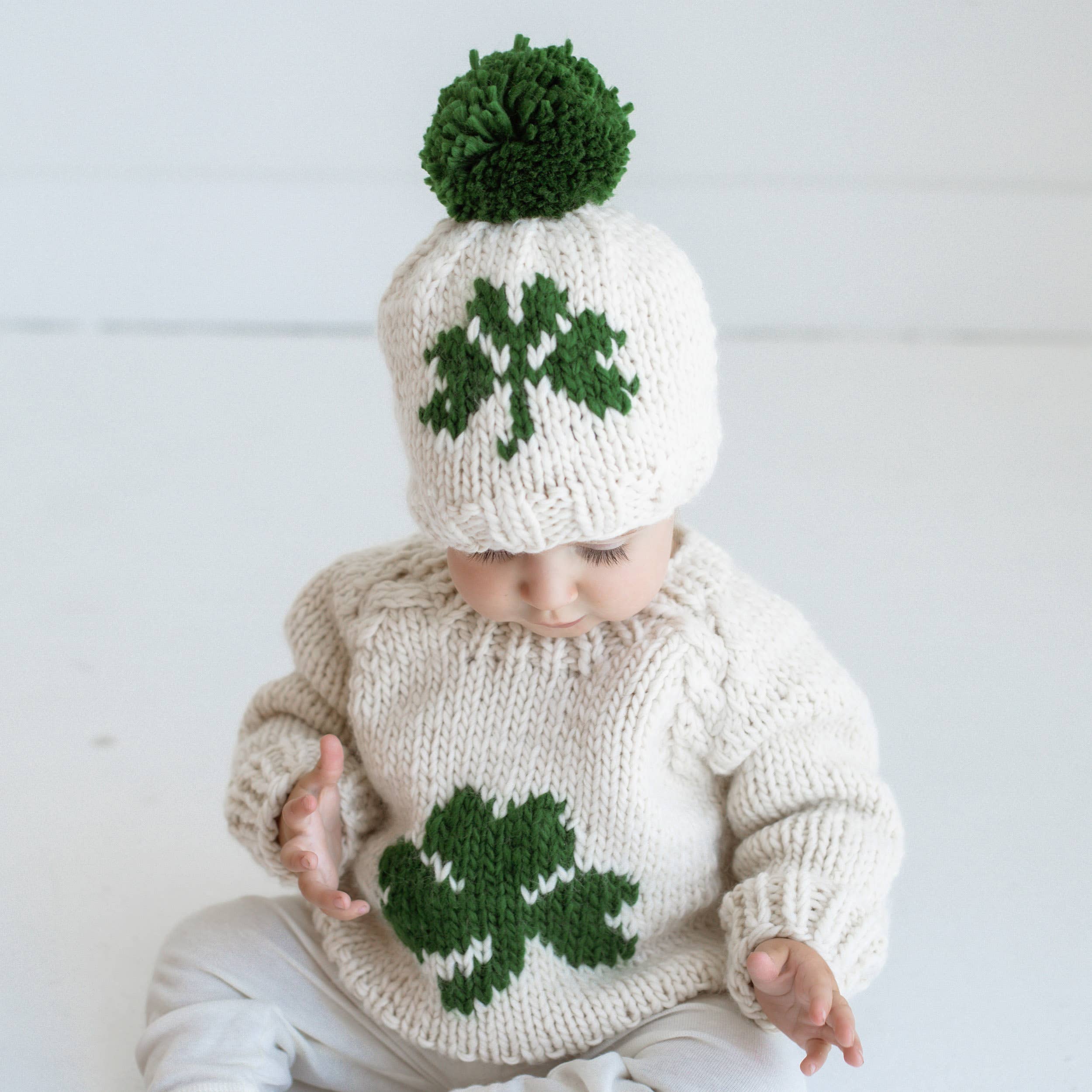 Huggalugs - Vente Pull en maille – bébé - Chandail à col rond Shamrock pour bébés et tout-petits5
