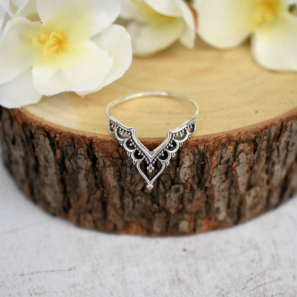 Kali Ma Designs - Sterling Silver Jewellery – wholesale Cocktail/statement ring – Catalina elaborate arched boho ring0