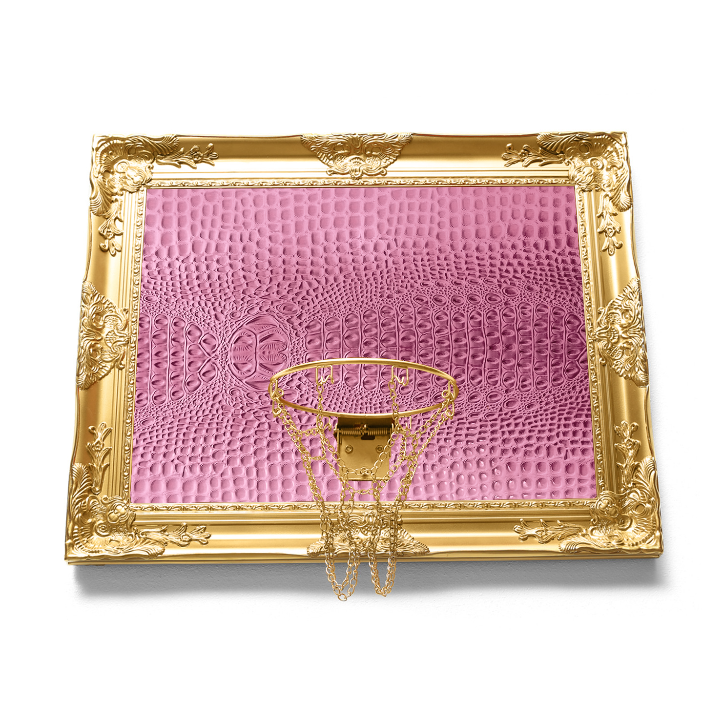 Hoops and Heritage - Wholesale Wall Art Set - Pink Gator Basketball Hoop1