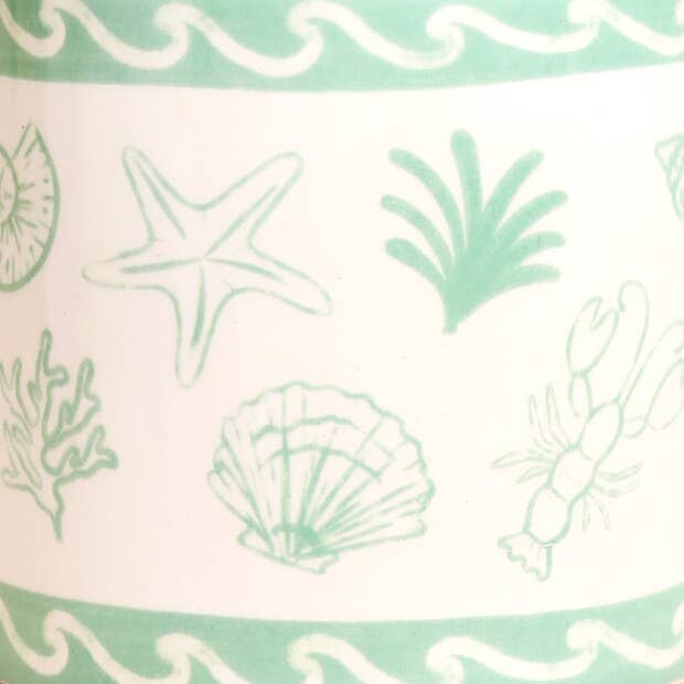 Lisa Angel – wholesale Plant pot – Green Seashells Ceramic Mini Planter1