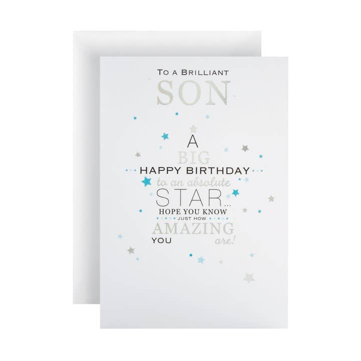 Birthday Card for Son -Modern Embossed Design for wholesale by Hallmark
