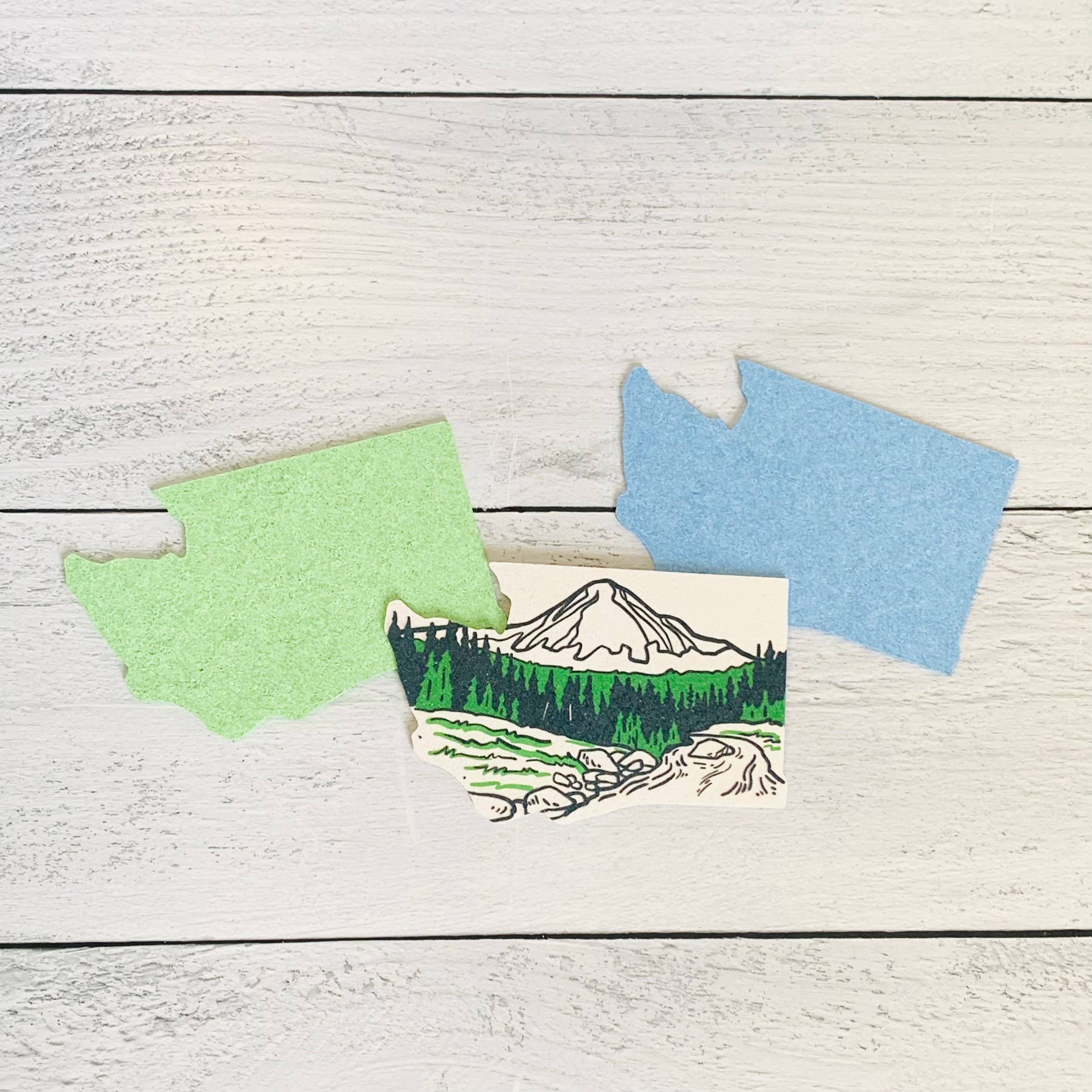 Corvidae drawings & designs - Wholesale Cleaning Sponge - Washington Shaped Compostable Pop Up Sponges - Set of 3 2