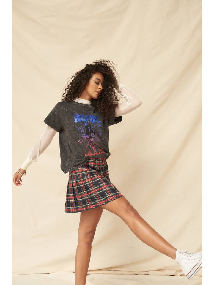 Charcoal AC/DC Blow Up Your Video Vintage-Wash Graphic Tee for wholesale on Faire