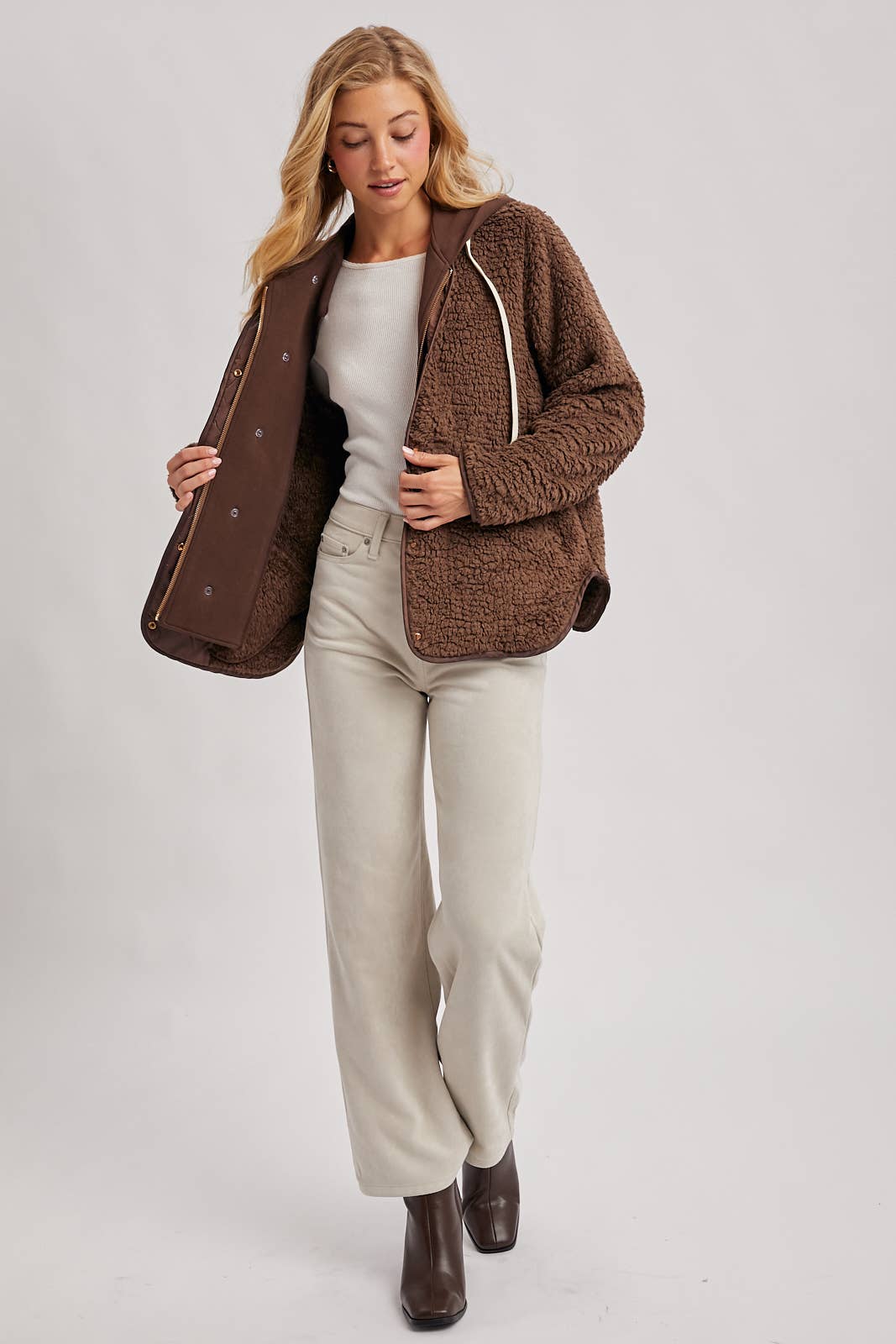 Bluivy - Wholesale Jacket - Women's - SHERPA ADJUSTABLE HOODED JACKET17