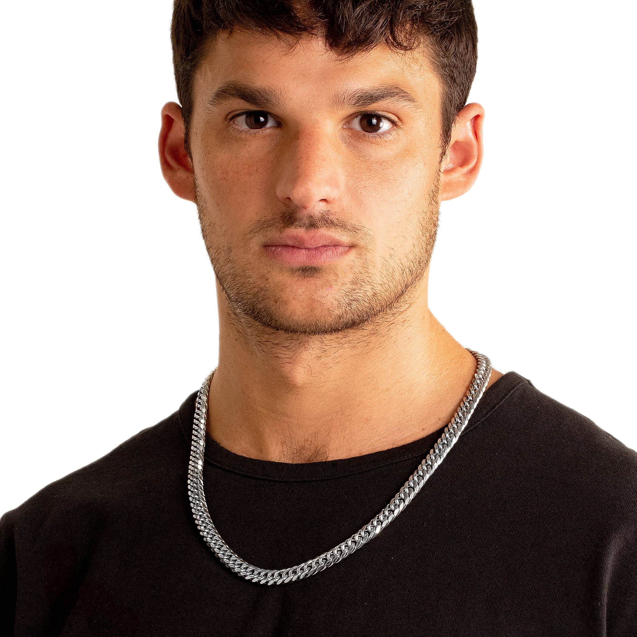 West Coast Jewelry - Wholesale Link & Chain Necklace - Men's Stainless Steel Curb Chain Necklace (10mm) - 24"5