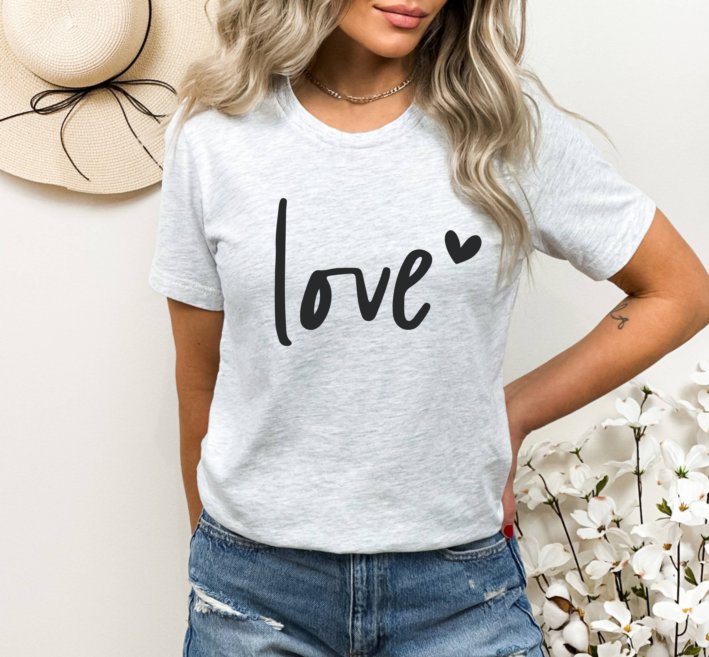 Humm & Willow - Vente T-shirt sérigraphié – femme - Chemise de Saint-Valentin - Chemise de Saint-Valentin - Chemise d'amour - T-shirt d'amour7