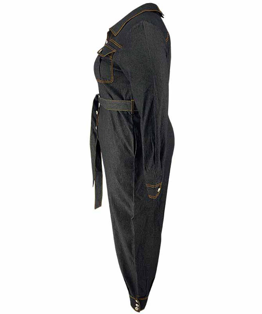 Aria Romance - Vente Combinaison – femme - Combinaison en jean décontractée à col en V10