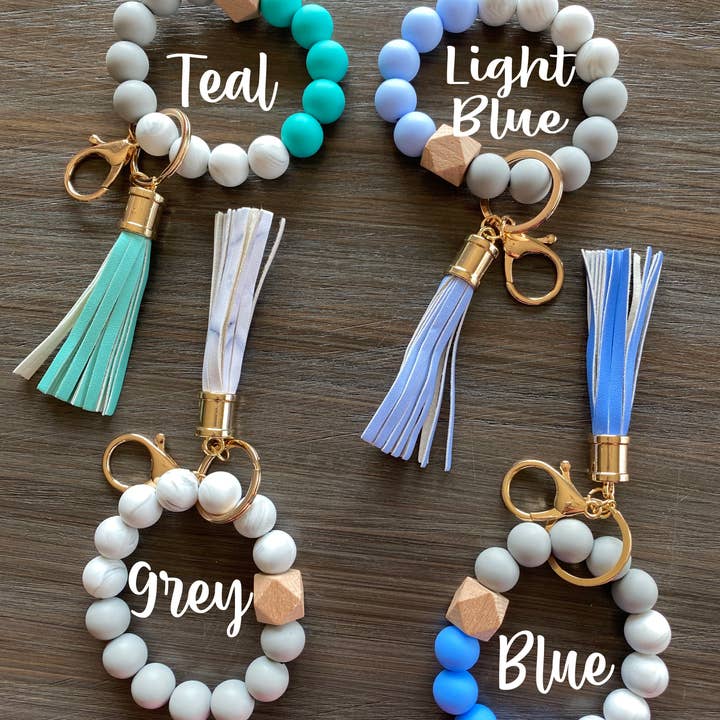 JILLIAN INK LLC - Wholesale Keychain Bracelet - Silicone Bead Keychain Wristlet