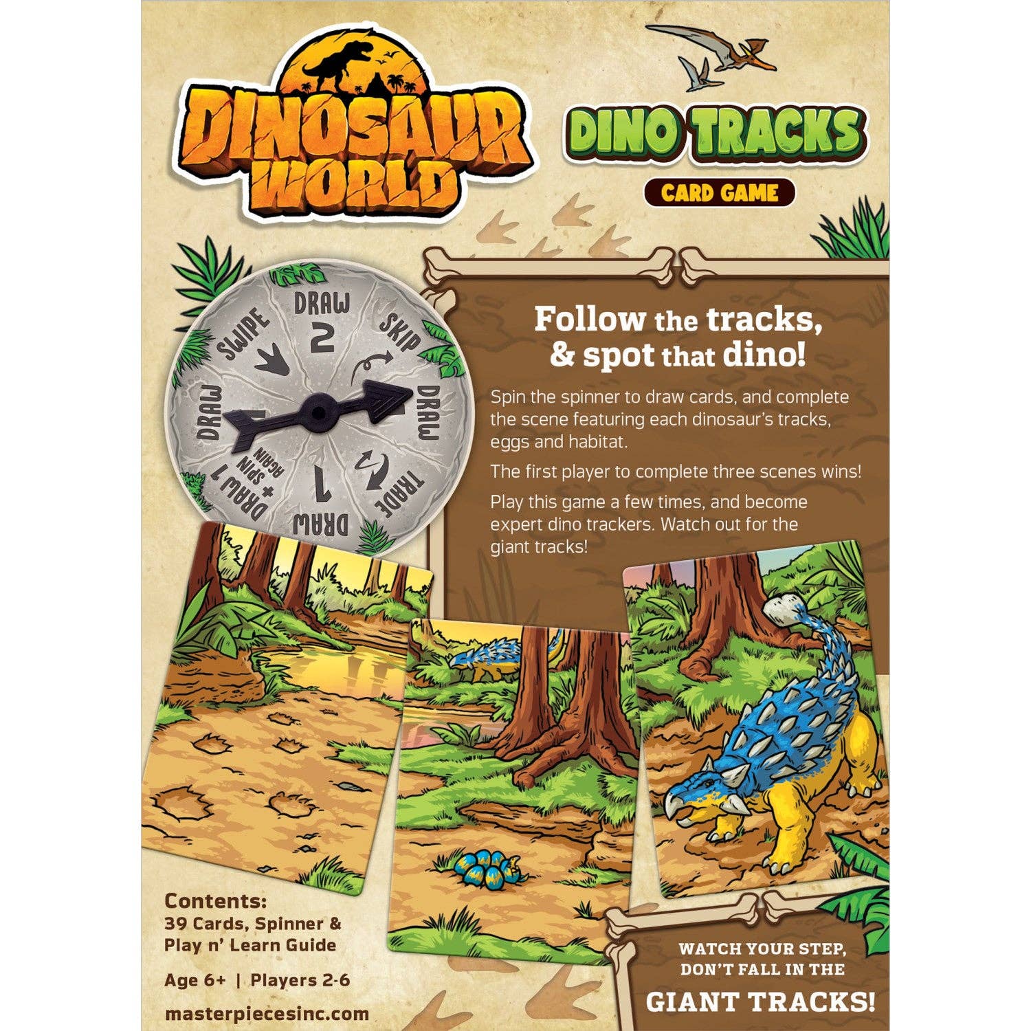 Masterpieces Puzzles - Wholesale Card Game - Dinosaur World Dino Tracks Card Game2