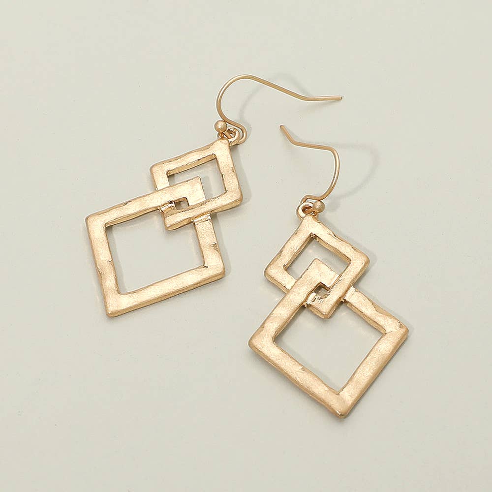 Sensibling Corp. – Engroshandel Hængeøreringe og creoløreringe – Geometriske åbne metal firkantede led drop dingle øreringe4