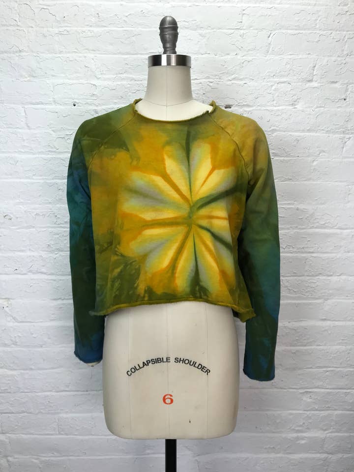 Heavyweight Fleece Cropped Sweatshirt in Merry Marigold for wholesale by Cloud Candy Clothing