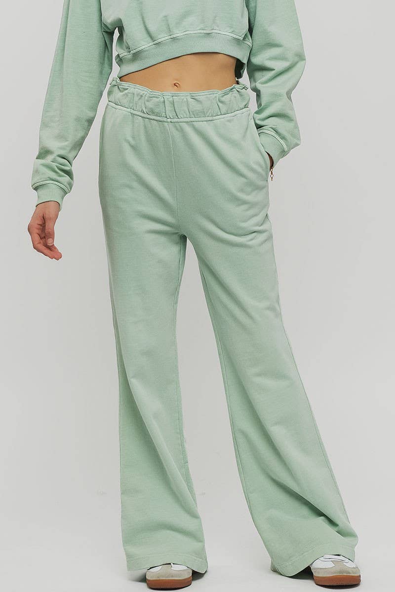 Urban Daizy - Wholesale Lounge Sweatpants/Joggers - Women's - Mineral Wash Wide Leg Elastic Waist Casual Sweatpants1