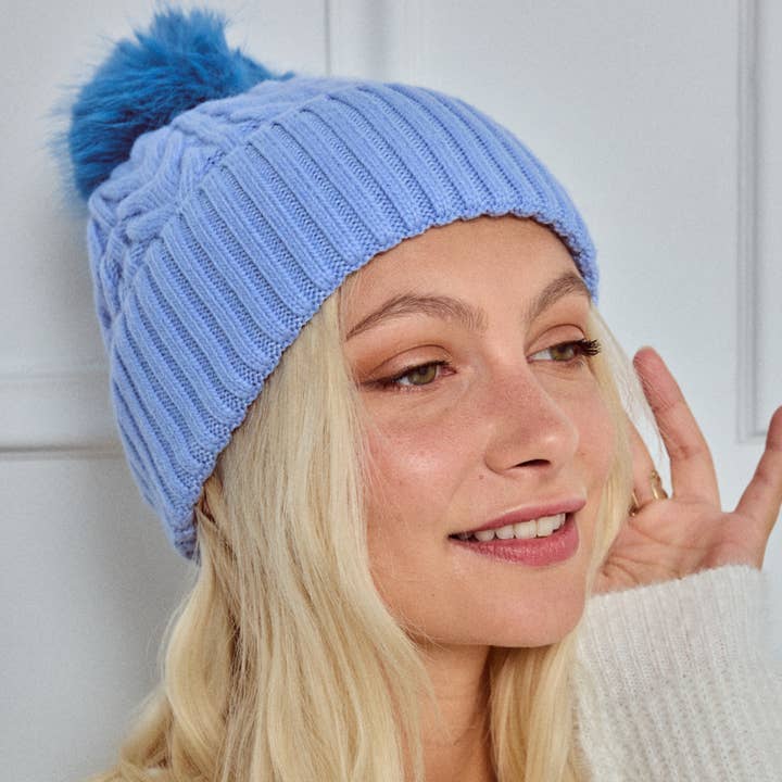 Cable-Knit Wool Beanie with Pompom MJ204SD and other Purchase wholesale red and white pom poms. Free returns & net 60 terms on Faire trending on Faire.