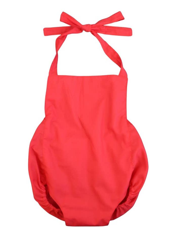 Red Solid Kole Romper for wholesale by The Baby Bird Boutique
