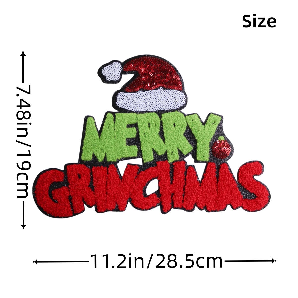 Rosie Posie Patches - Wholesale Patch - Merry Grinchmas Christmas Chenille Iron On Patch4