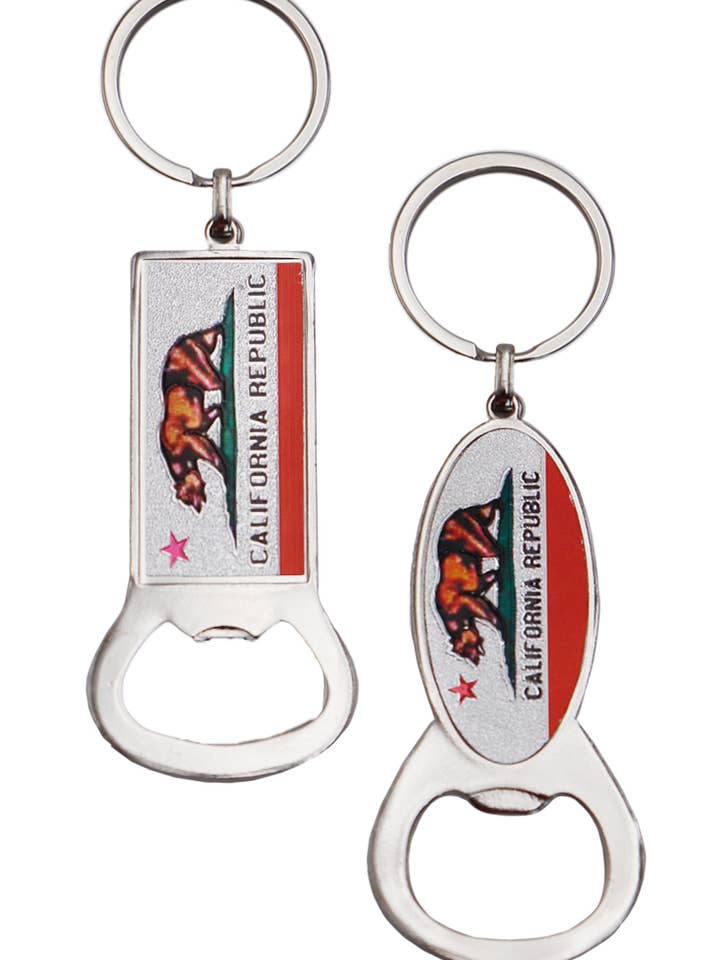 California Republic Bottle Opener Key Chain for wholesale by Cap Zone
