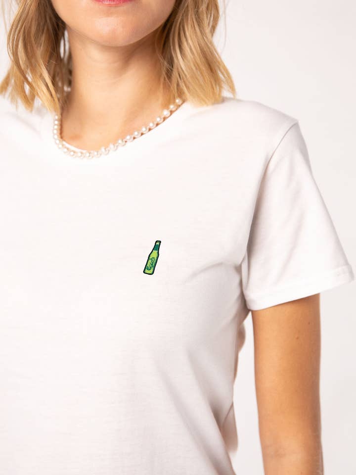 Carlsberg | Besticktes Frauen Bio Baumwoll T-Shirt für den Großhandel von Fashion Drinks