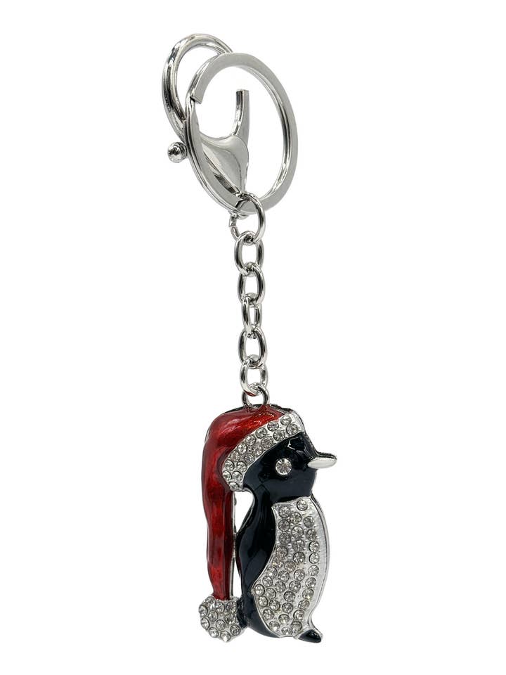 Christmas Penguin Diamante Keyring for wholesale by Wildtouch