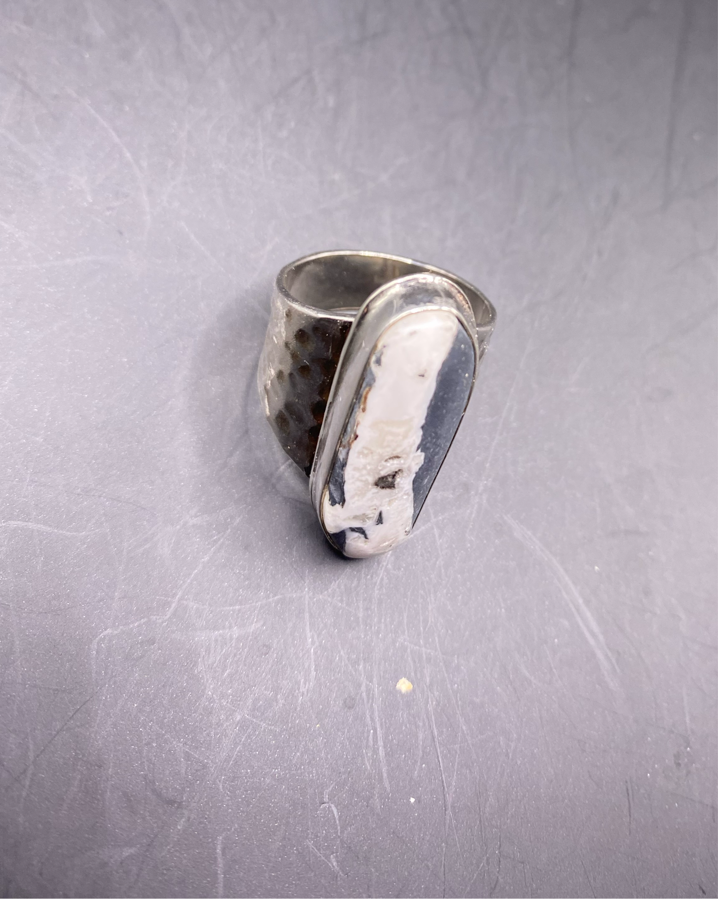 Callie Capps Silver - Wholesale Cocktail/Statement Ring - White Buffalo Turquoise Ring9