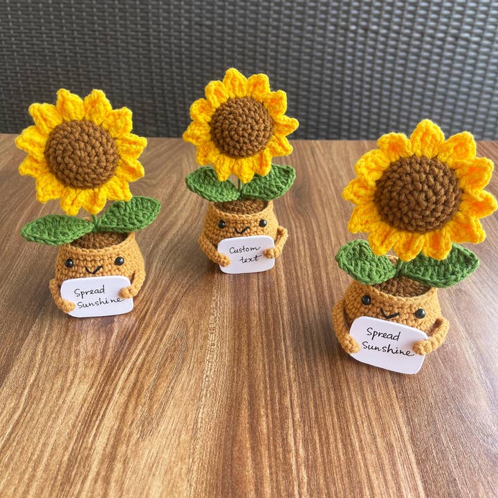 TOMOPOD LLC - Wholesale Stuffed/Plush Toy - Kids & Baby - Cute Emotional Support Sunflower, Crochet Sunflower Gift