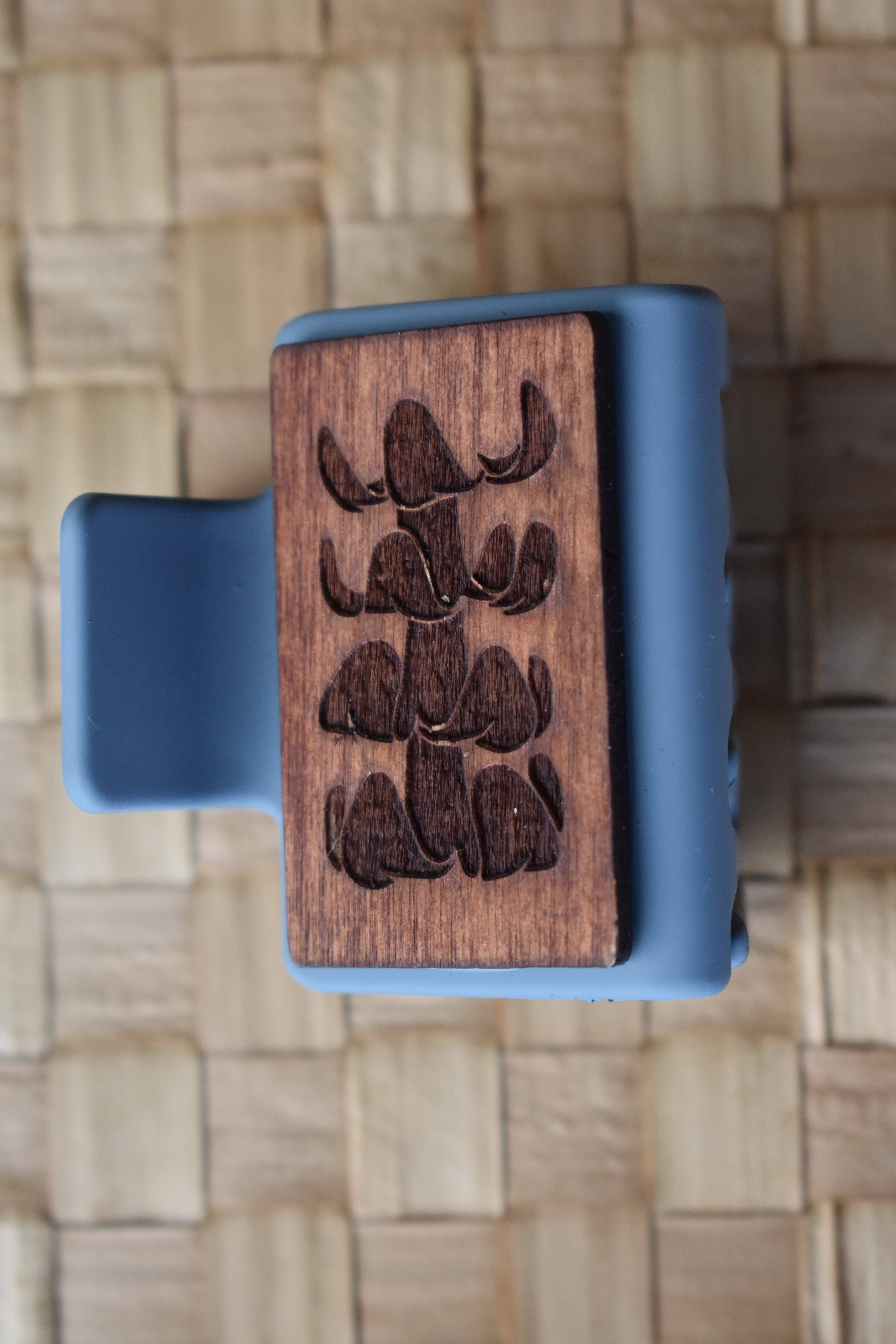 Revel Sun Hawai'i – wholesale Hair clip – Women’s – Mini Handmade Wood Engraved Hair Clip3