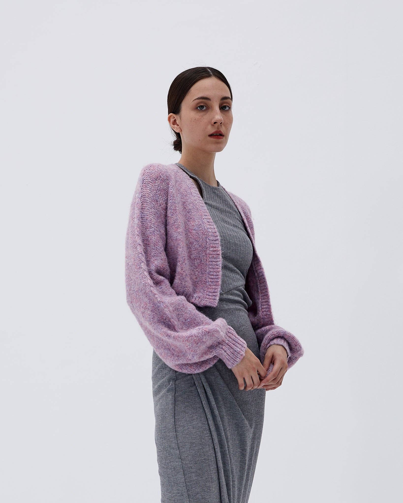 SUNDAY LIFE - Wholesale Cardigan - Women's - Mathilde-Lavender-colored knit short cardigan1