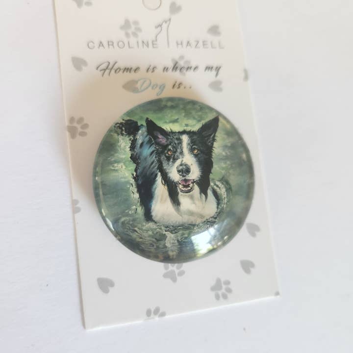 Border Collie Crystal Fridge Magnet for wholesale by Caroline Hazell