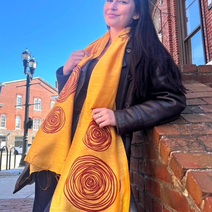 Wooven - Wholesale Scarf - Women's - Screen Printed Silk Blend Scarves in 13 colors and patterns, hand printed in Vietnam4