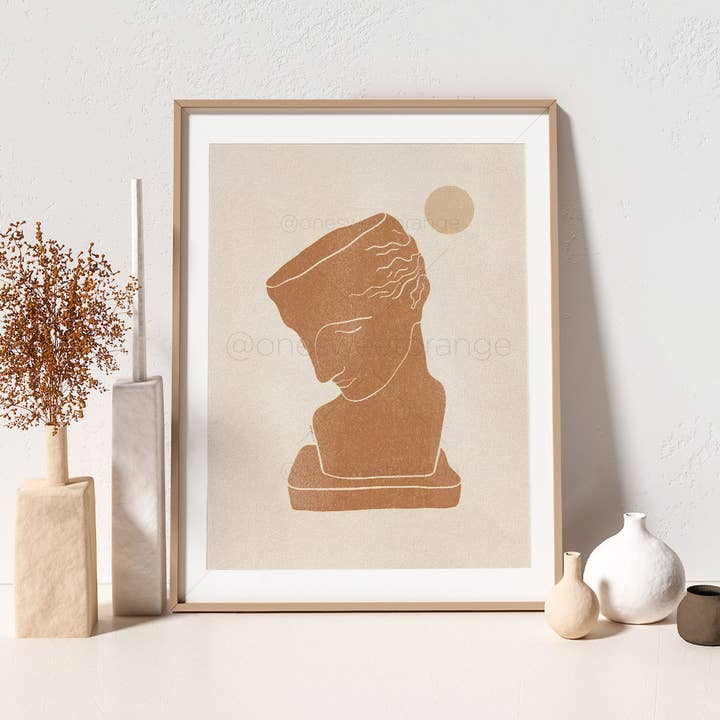 Bust Print Arte de busto feminino Arte minimalista Line Art Head Wall Art por atacado de Onesweetorange