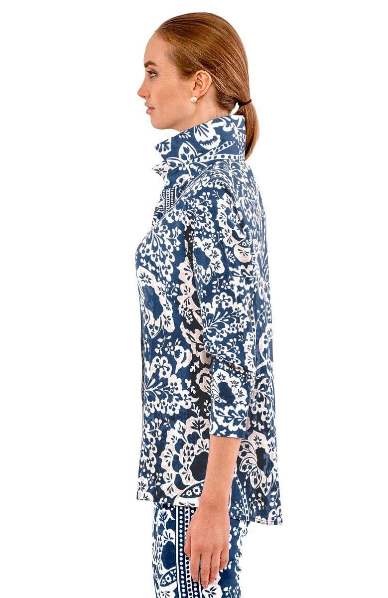 Gretchen Scott LLC - Wholesale Button Down Shirt - Women's - Comfy Cozy Shirt - Flora6