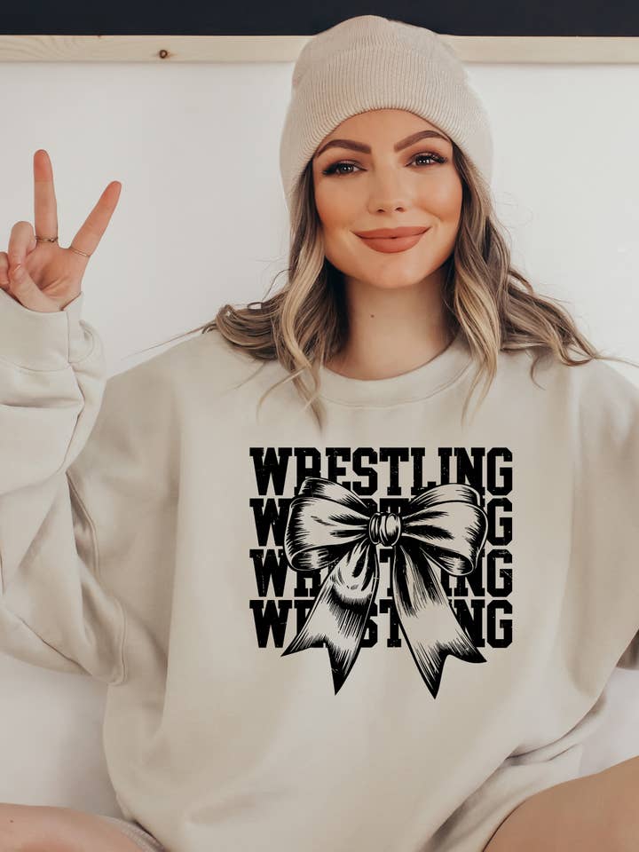 Felpa Girocollo Grafica per Adulti con Arco da Wrestling per la vendita all'ingrosso da parte di Uncommon Label