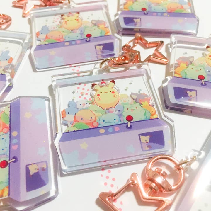 ToasterKiwi - Wholesale Keychain - Women's - Pokemon Claw Game Charms (2 inch Clear Acrylic)1