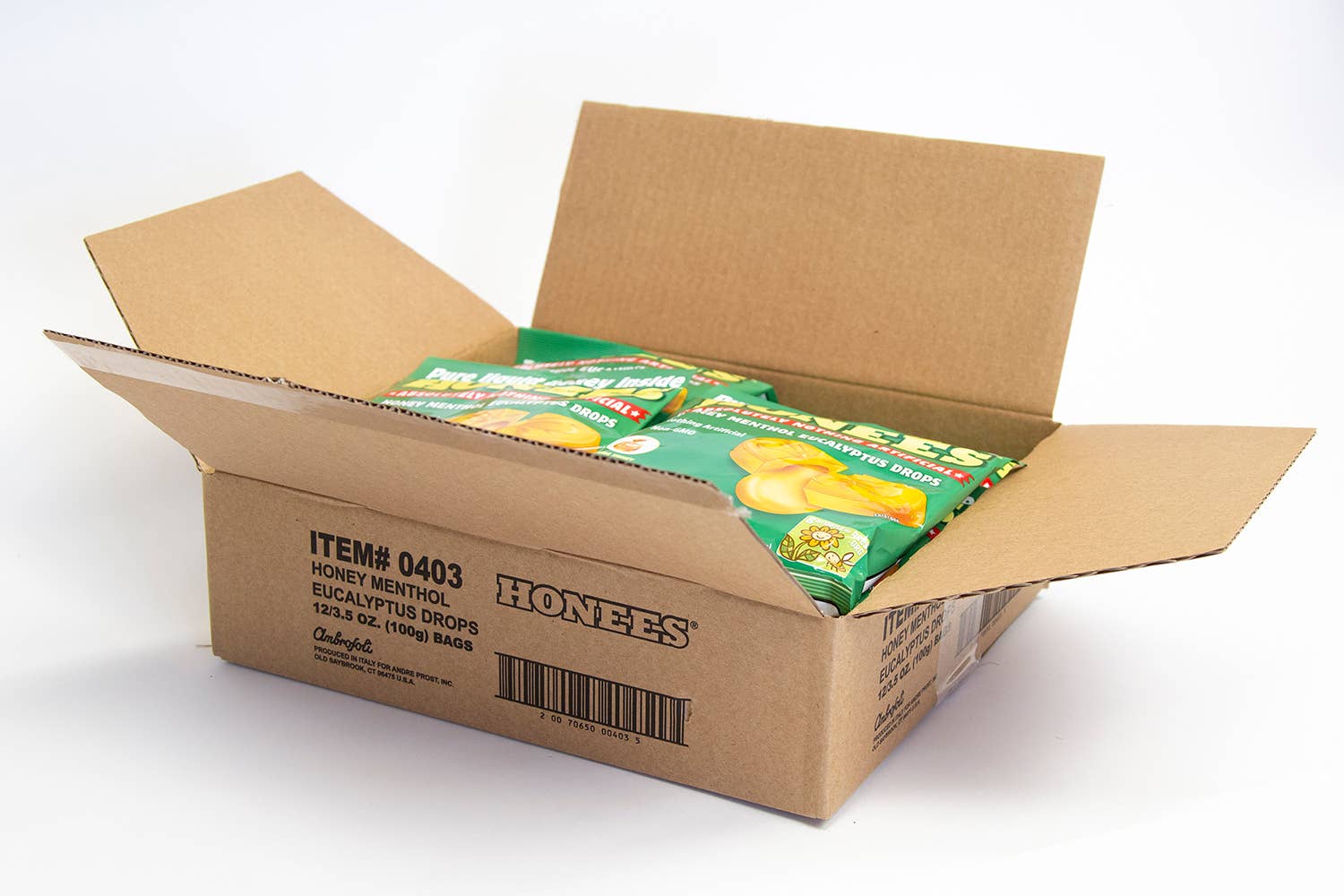 Andre Prost Inc. - Wholesale Lozenges/Cough Drops - HONEES™ Honey Menthol Eucalyptus Bags5