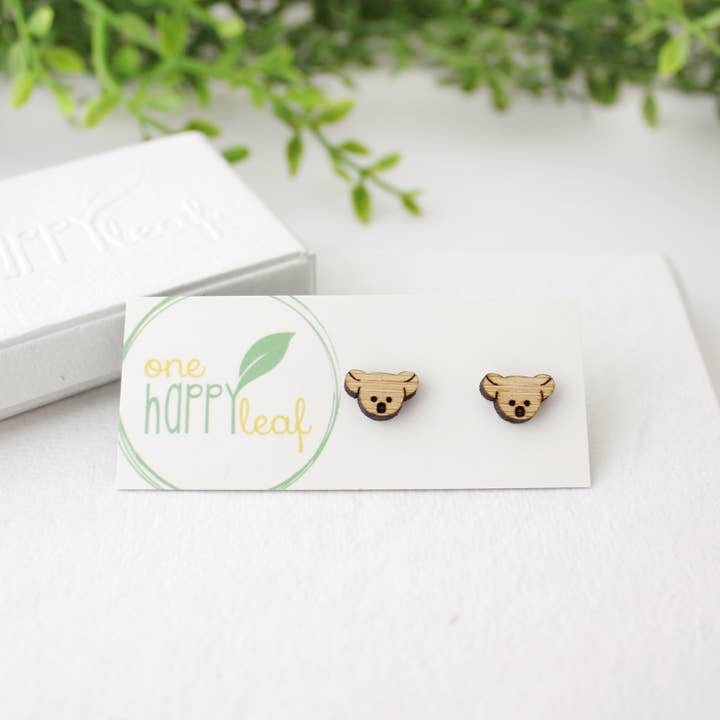One Happy Leaf – Großhandel Ohrstecker – Koala-Ohrstecker, Tierohrringe, süße Ohrringe, australisch