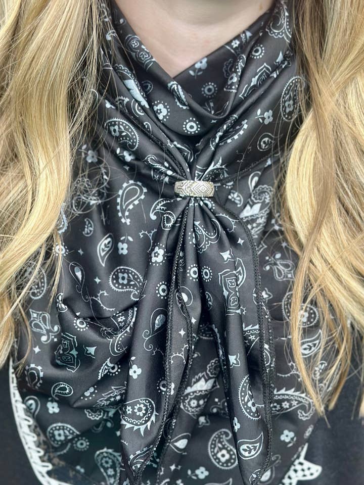 Bandana Babe Black Wild Rag for wholesale by Sterling Kreek