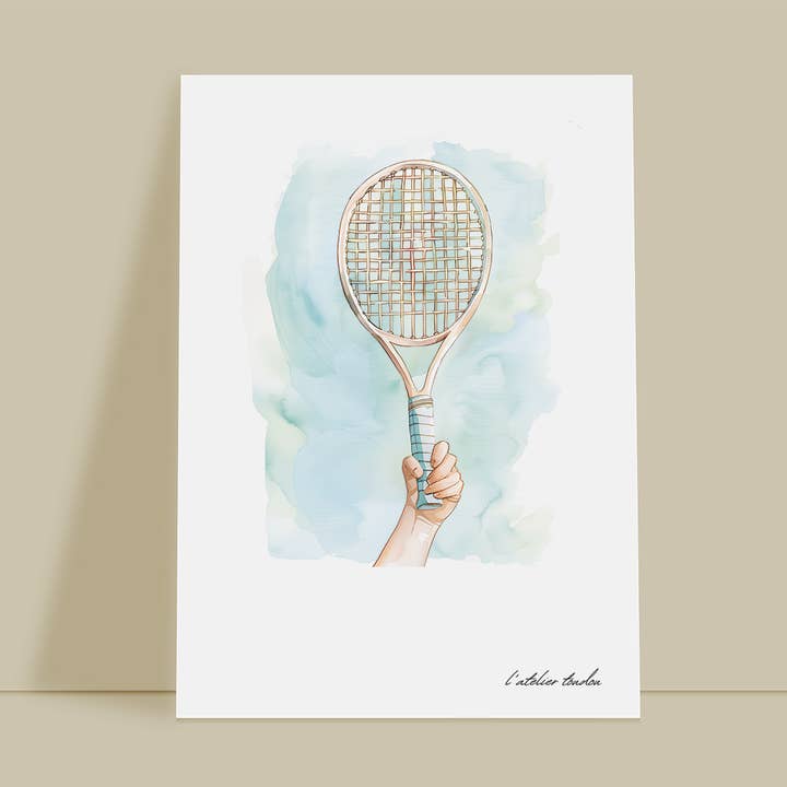 Tennis racket bedroom wall decor - Passion theme for wholesale by L'atelier Toudou