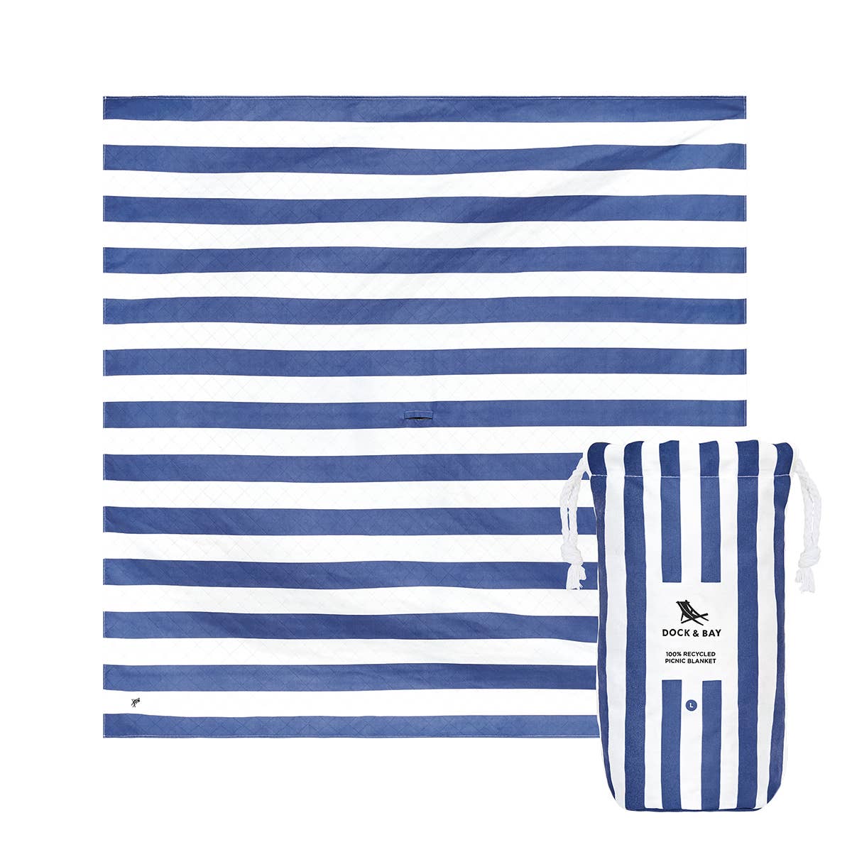 Until Pty Ltd - Wholesale Picnic blanket - Dock & Bay Beach Blanket Large 100% Recycled Whitsunday Blue0