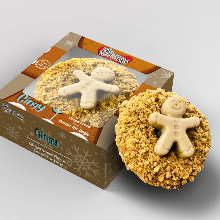 MR WUFFles - Wholesale Hondenkoekjes - Hond - Gingerbread Christmas Donut voor honden | Hondensnoepjes voor Kerstmis