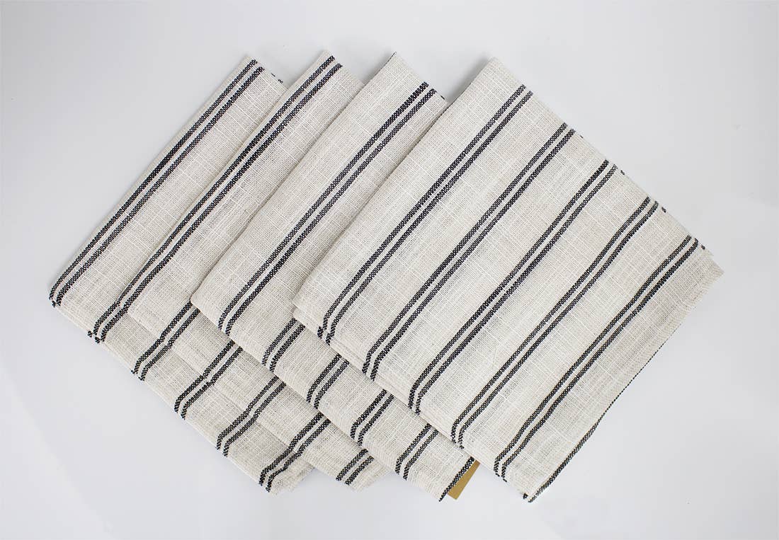 Fennco Styles – Guardanapo e pano de jantar por atacado – Guardanapo de jantar em pano de linho às riscas moderno9