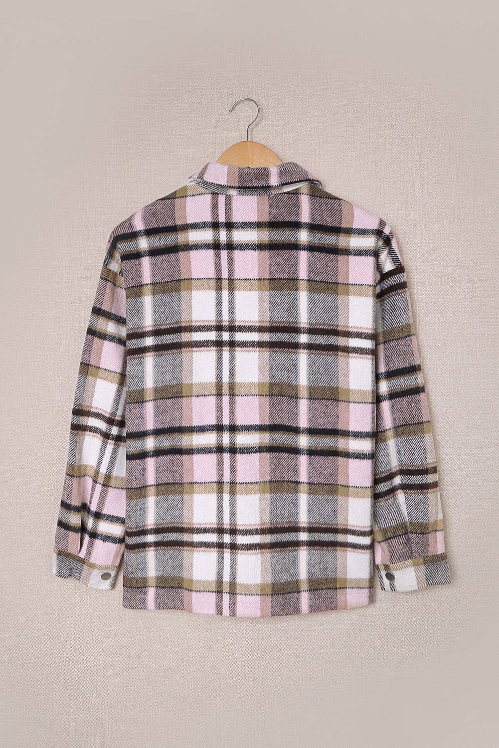 PRETTY BASH - Wholesale Shirt Jacket/Shacket - Women's - Plaid Pocketed Button Front Shacket21